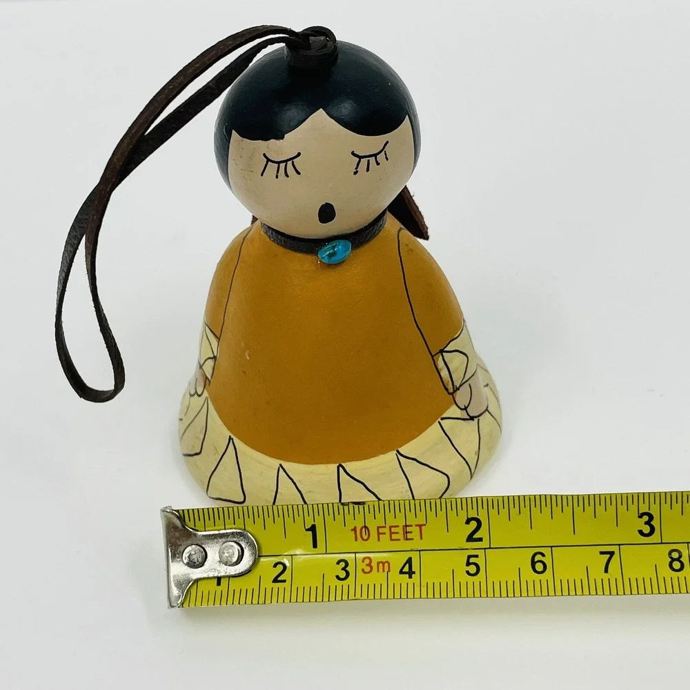 Hand Painted Ceramic Storyteller Bell Ornament Southwestern‎ Native Style